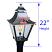 Chateau Series Lamp Head, Propane (LP) / Open Flame | GG2A-PO | with Dimensions