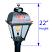Georgian Series Lamp Head, Propane (LP) / Open Flame | HJ3A-PO | with Dimensions
