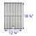 USA-Made Alfresco Cooking Grid, Stainless Steel | 18-3/4" x 12-3/4" | OEM # 290-0124, CG105SS | with Dimensions