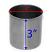 MHP / PGS Grease Cup, Stainless Steel | 3" x 3" | GGGC | Dimensions