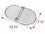 USA-Made Primo Oval Charcoal Grate, Stainless Steel | 12-1/4" x 7-1/8" | OEM: 334 BG50SS | with Dimensions